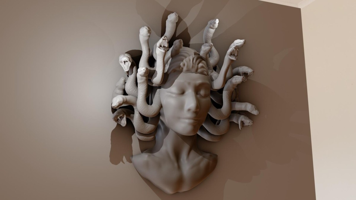 Medusa başı duvar dekoru