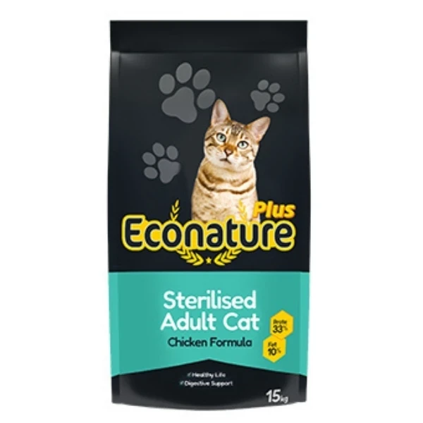 Econature Plus Tavuklu Kısırlaştırılmış Yetişkin Kedi Maması 15KG