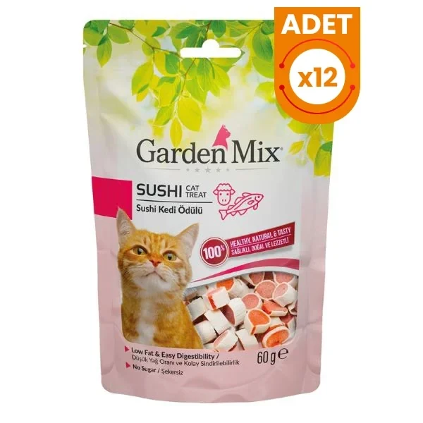Garden Mix Kuzulu Sushi Düşük Yağlı Şekersiz Kedi Ödül Maması
