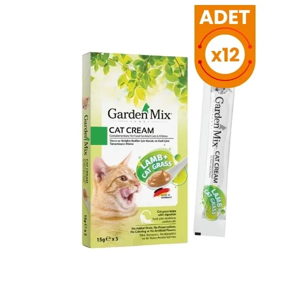 Garden Mix Kedi Çimi ve Kuzulu Sıvı Kedi Ödül Maması